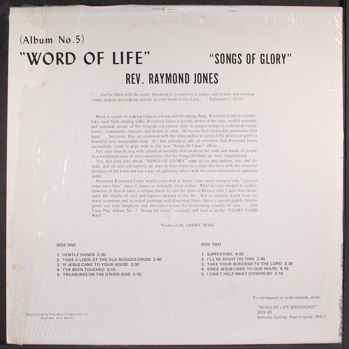 songs of glory by REV. RAYMOND JONES