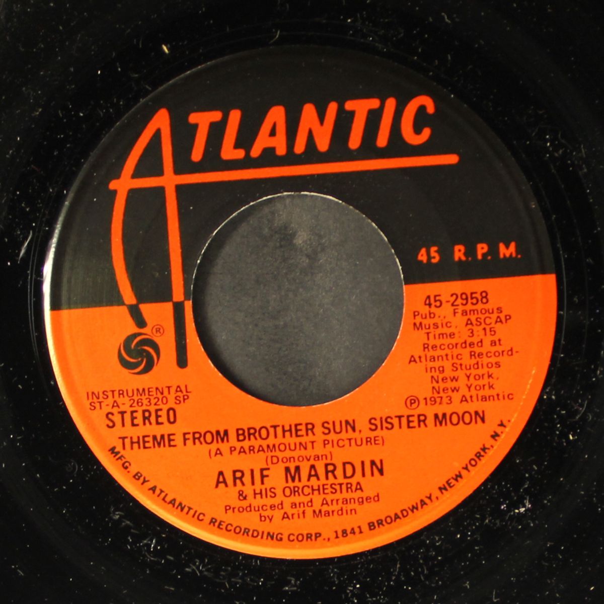 theme from brother sun, sister moon / yester year by ARIF MARDIN