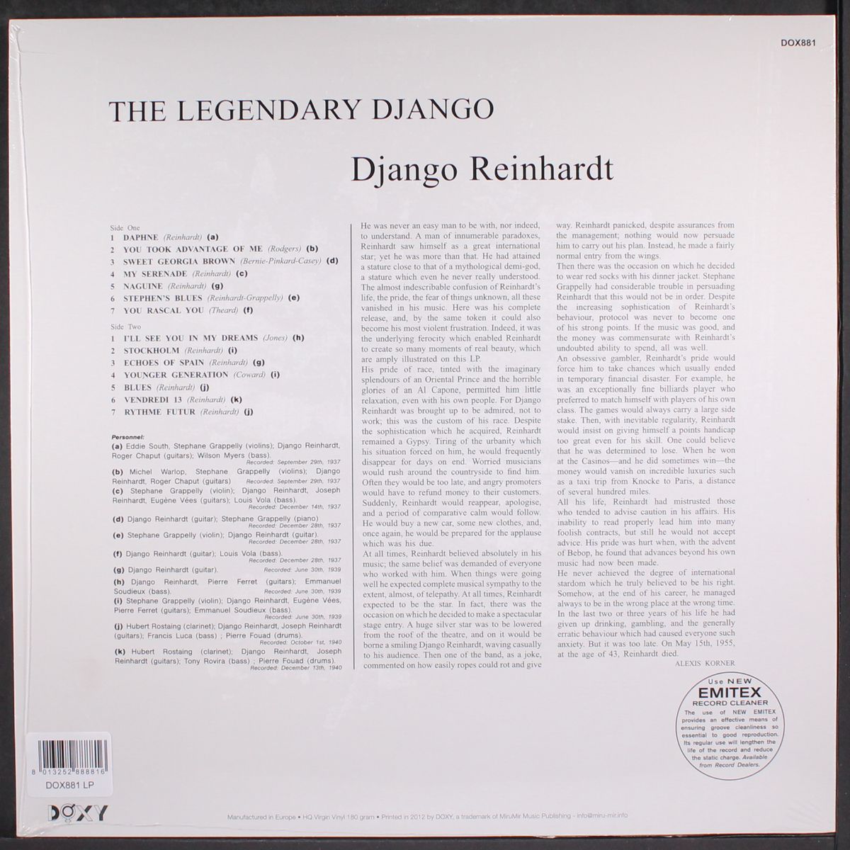 the legendary django by DJANGO REINHARDT