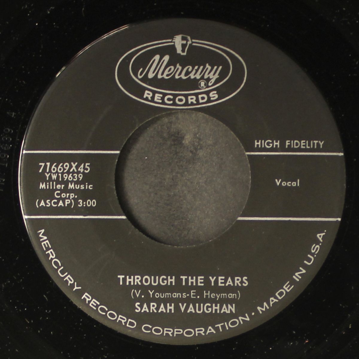 for all we know / through the years by SARAH VAUGHAN