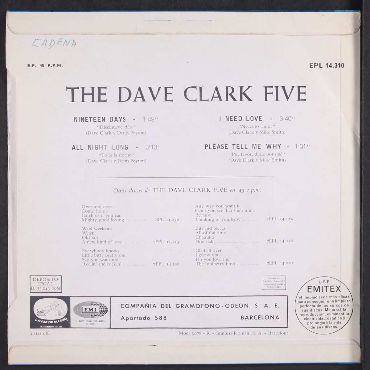 nineteen days by DAVE CLARK FIVE