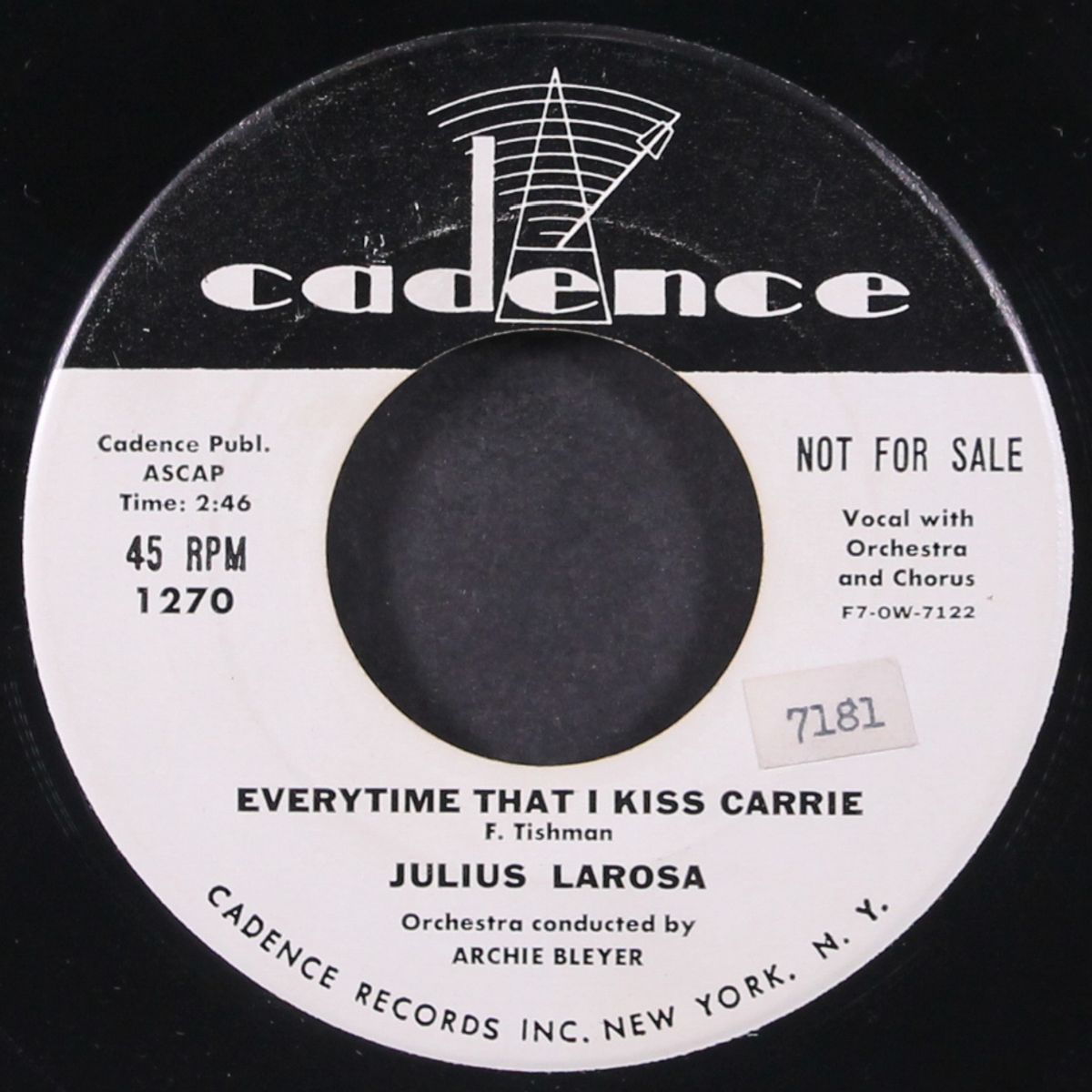 suddenly there's a valley / everytime that i kiss carrie by JULIUS LAROSA