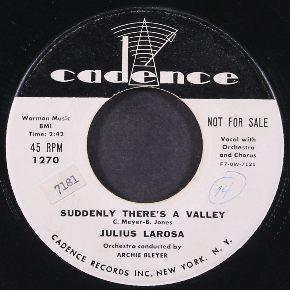 suddenly there's a valley / everytime that i kiss carrie by JULIUS LAROSA