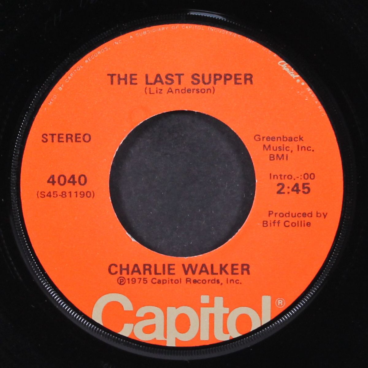 the last supper / say you're gone by CHARLIE WALKER