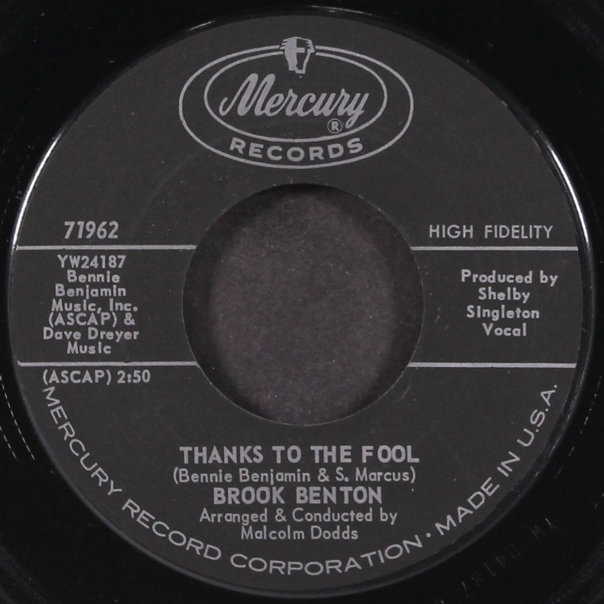 hit record / thanks to the fool by BROOK BENTON