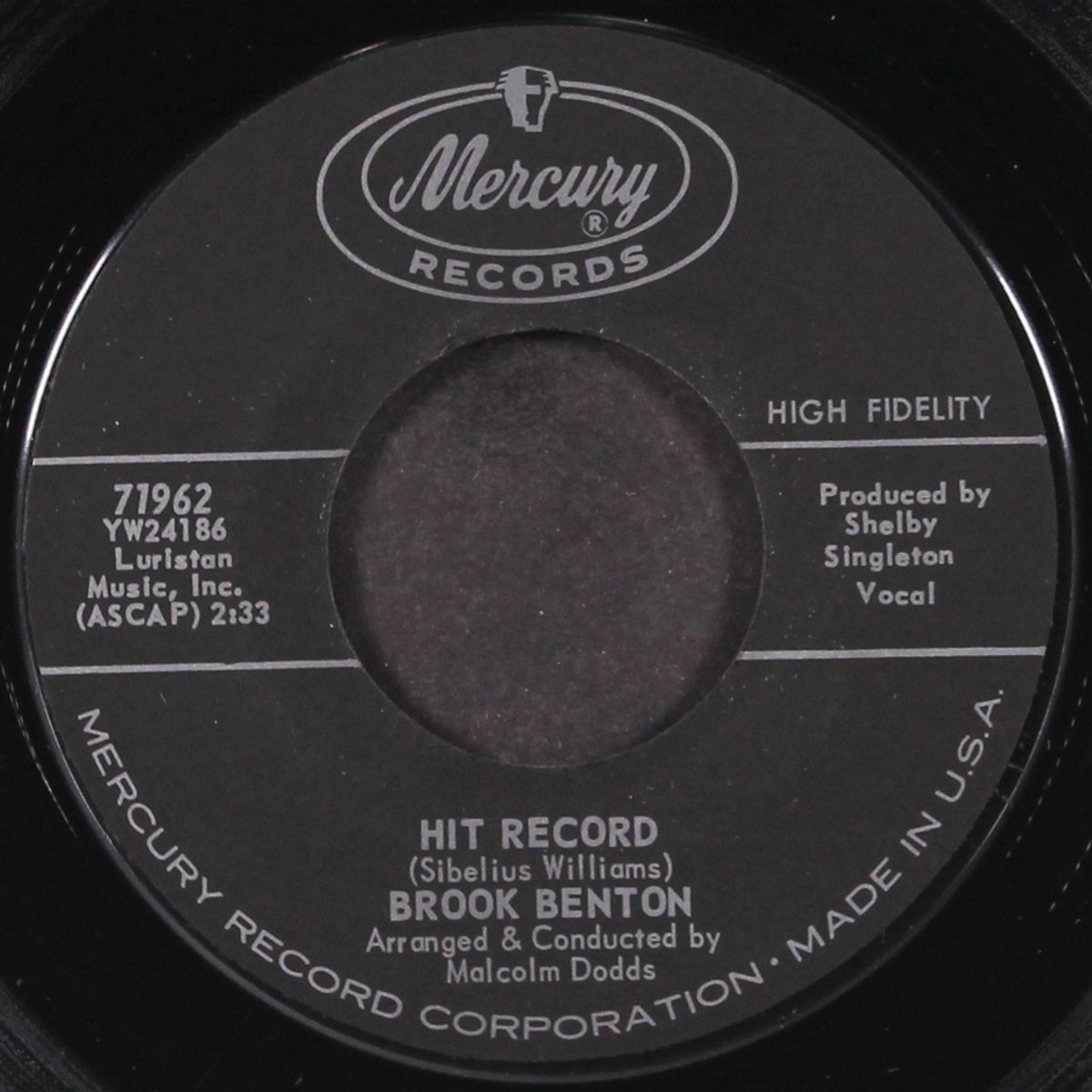 hit record / thanks to the fool by BROOK BENTON