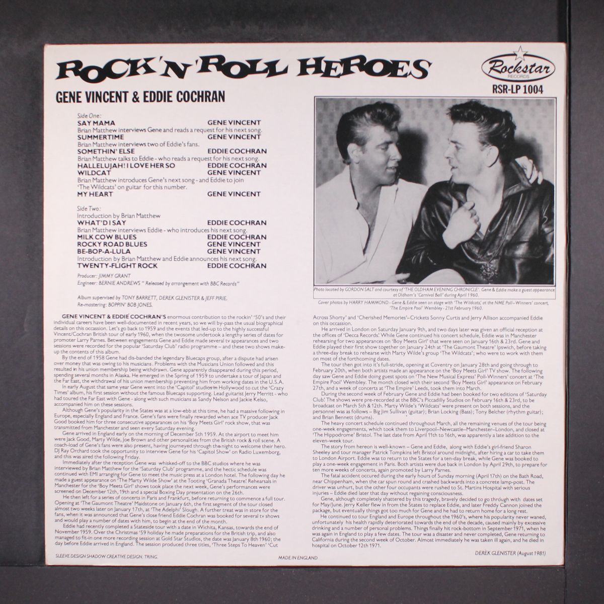 rock 'n' roll heroes by EDDIE COCHRAN & GENE VINCENT
