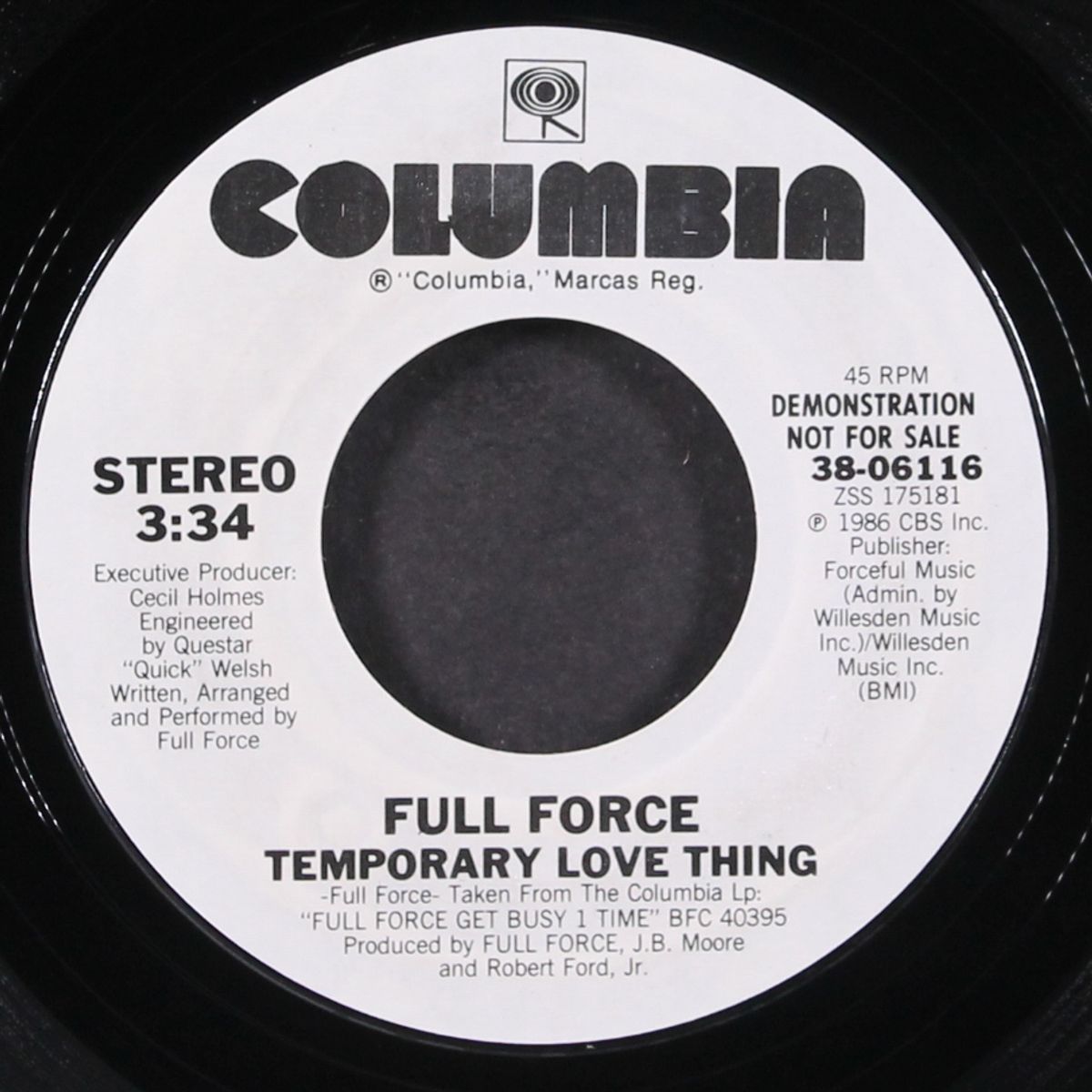 temporary love thing / same by FULL FORCE
