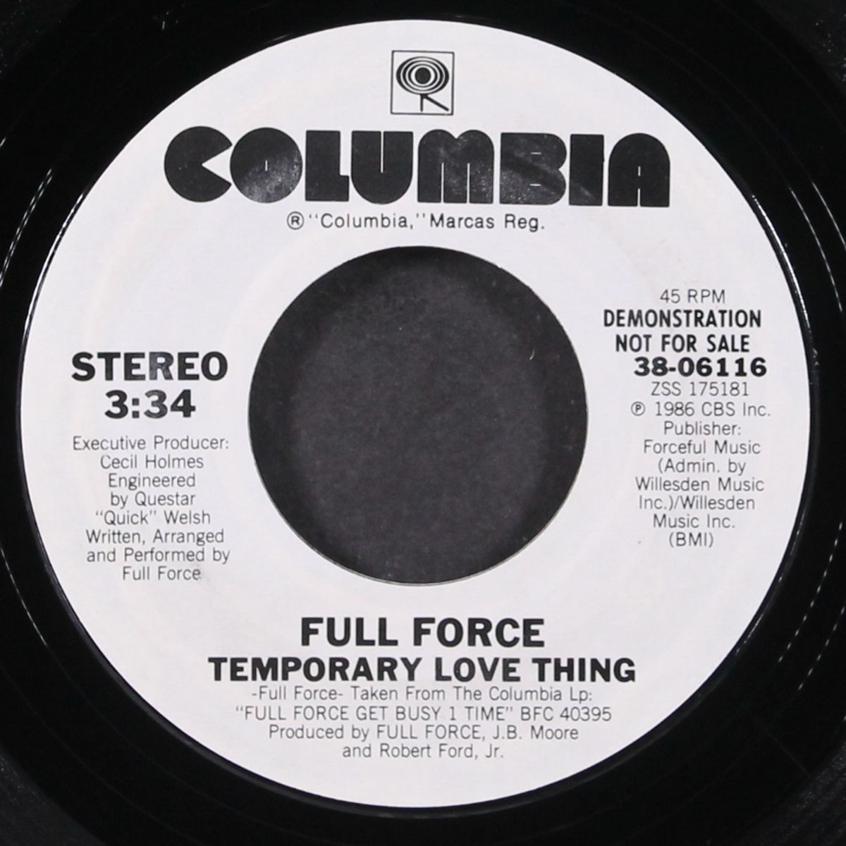 temporary love thing / same by FULL FORCE