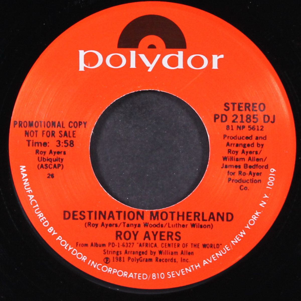 destination motherland / same by ROY AYERS