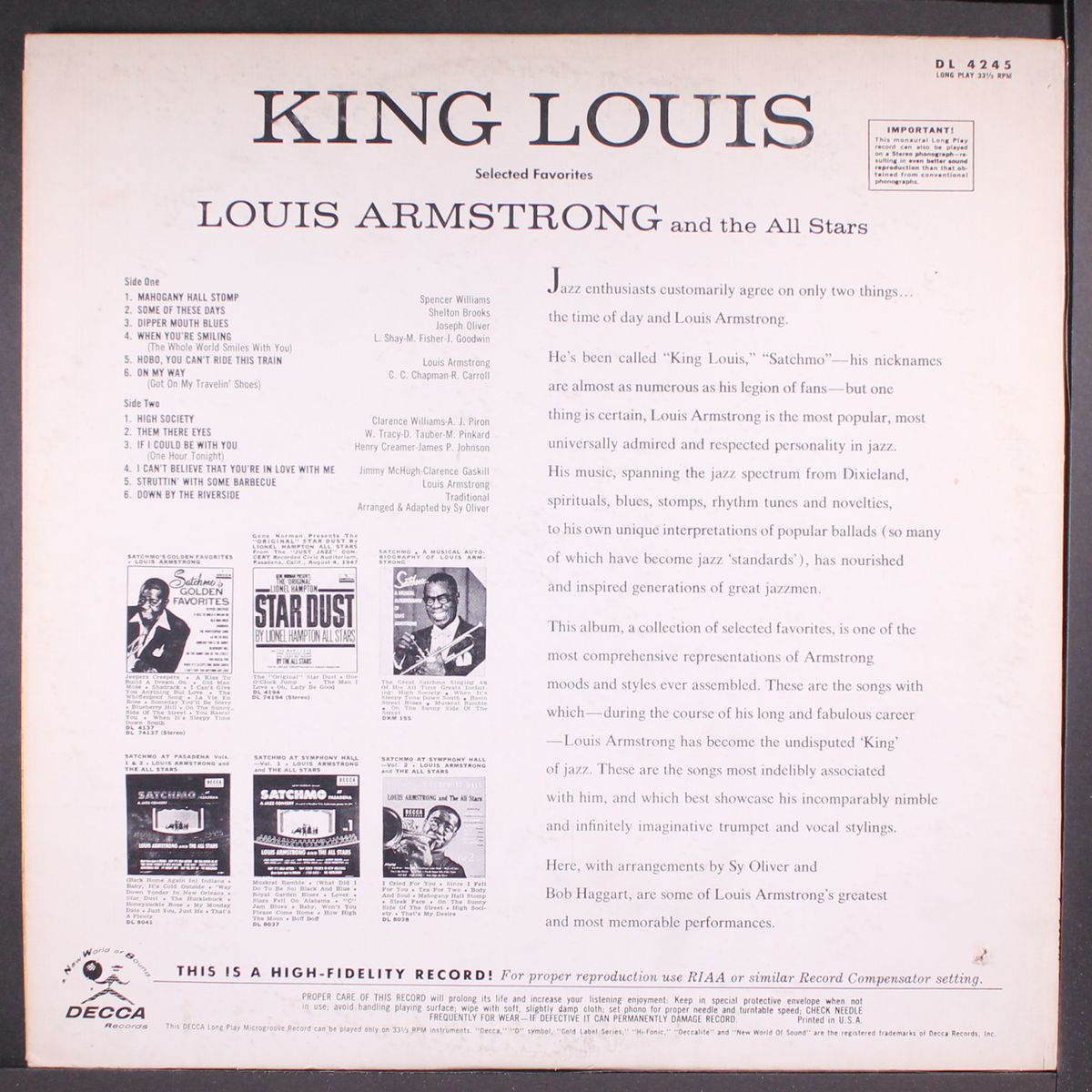 king louis by LOUIS ARMSTRONG