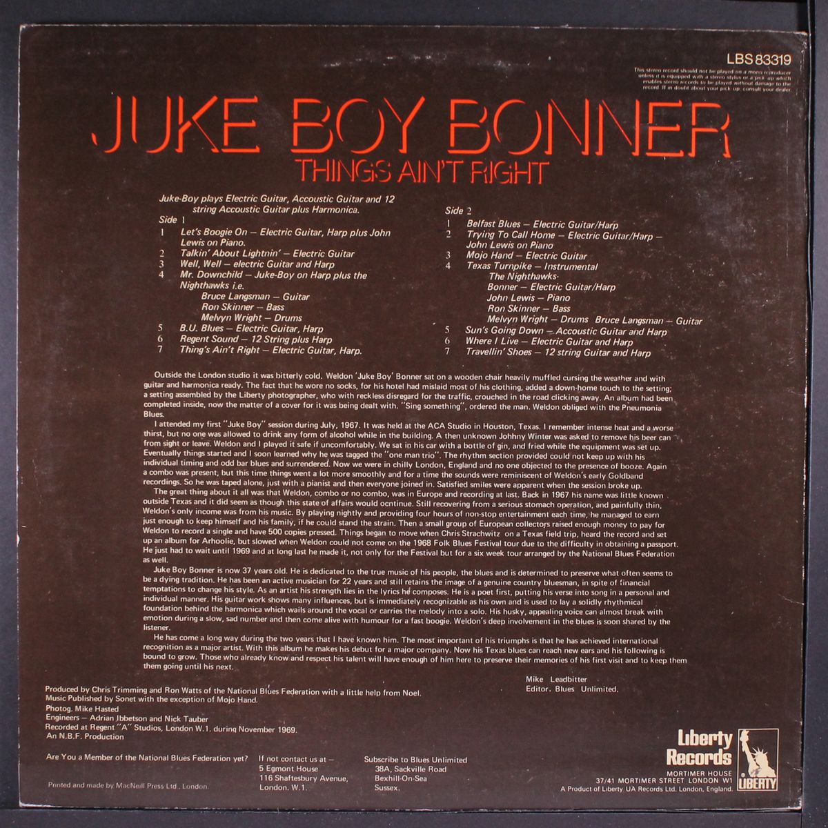 things ain't right by JUKE BOY BONNER
