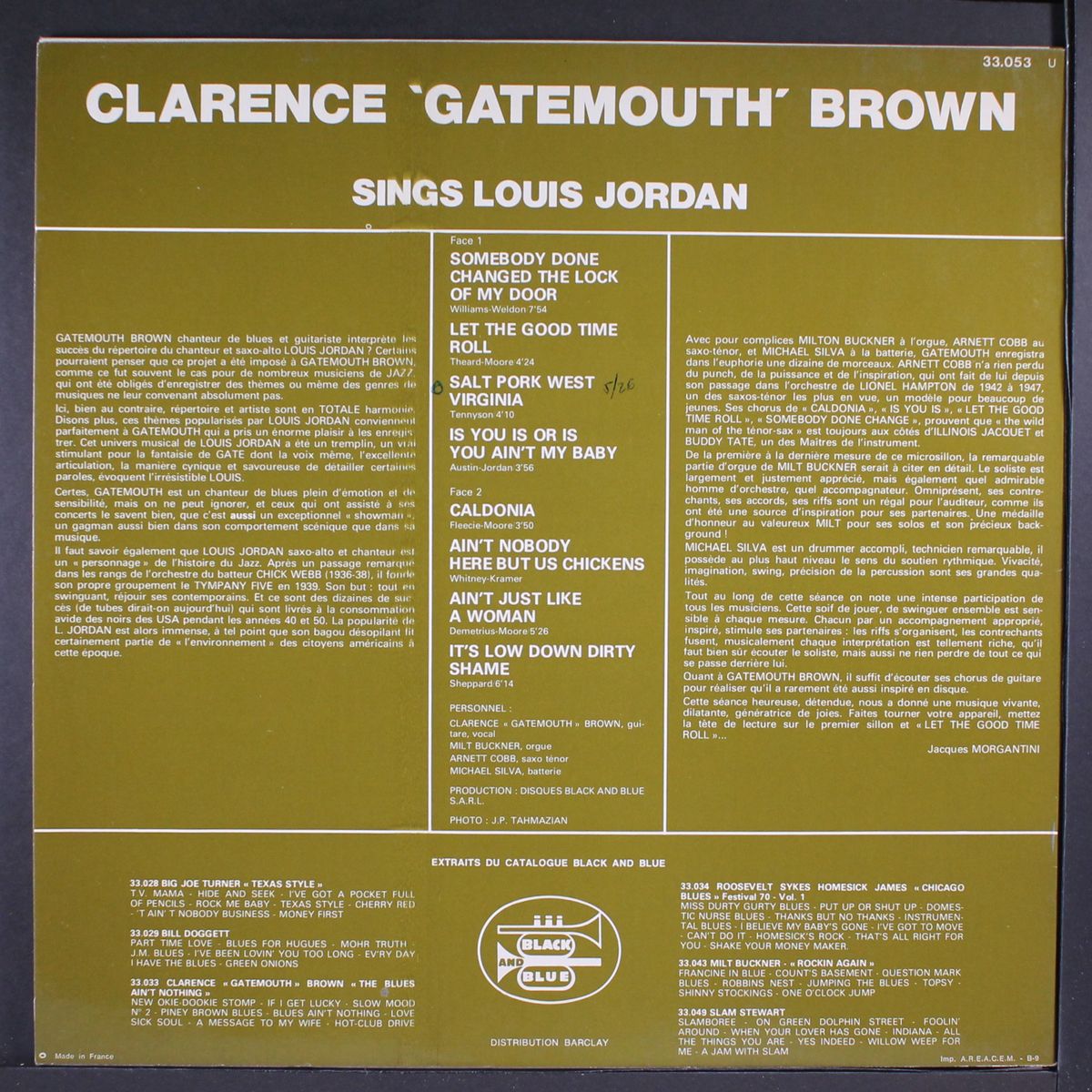 sings louis jordan by CLARENCE GATEMOUTH BROWN