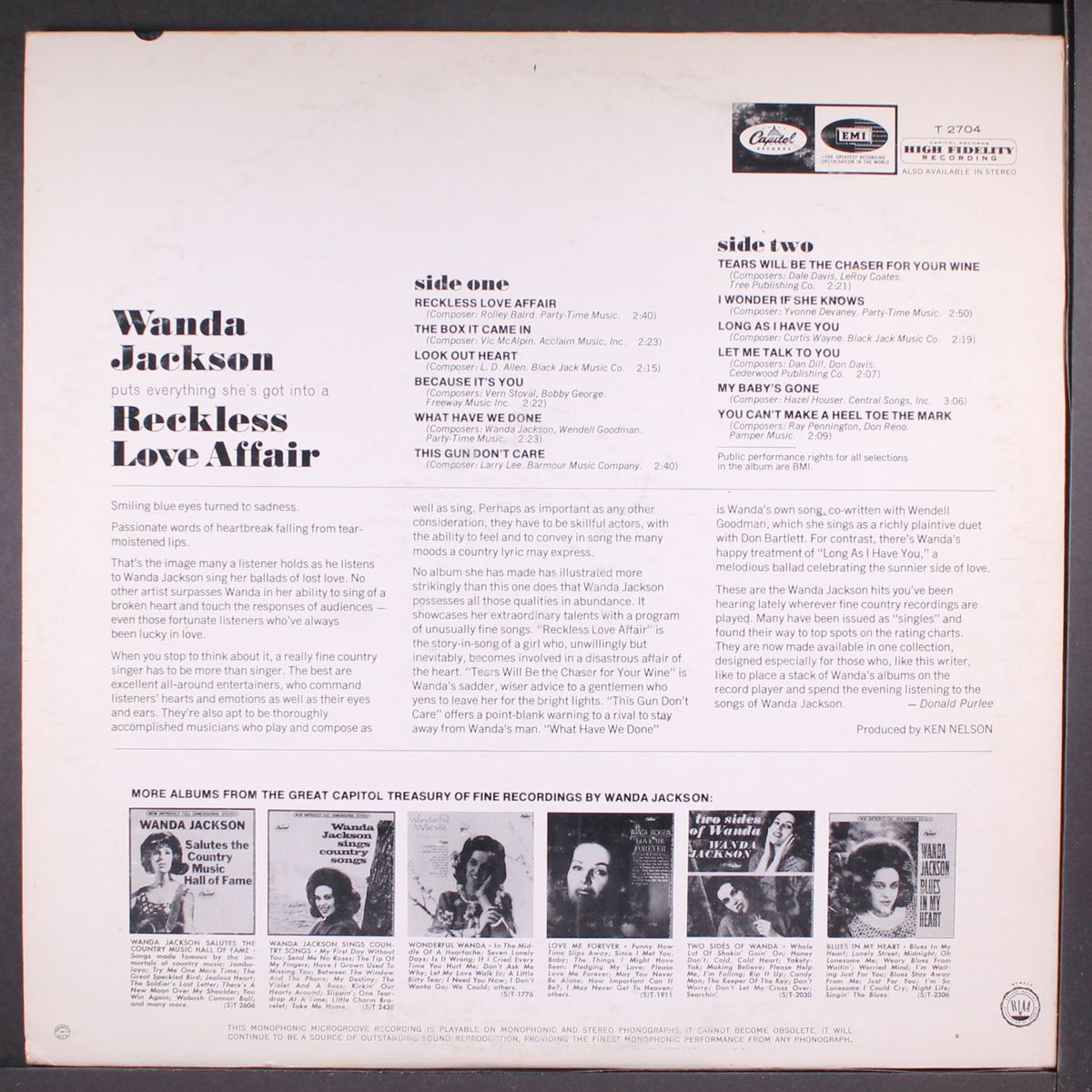 reckless love affair by WANDA JACKSON