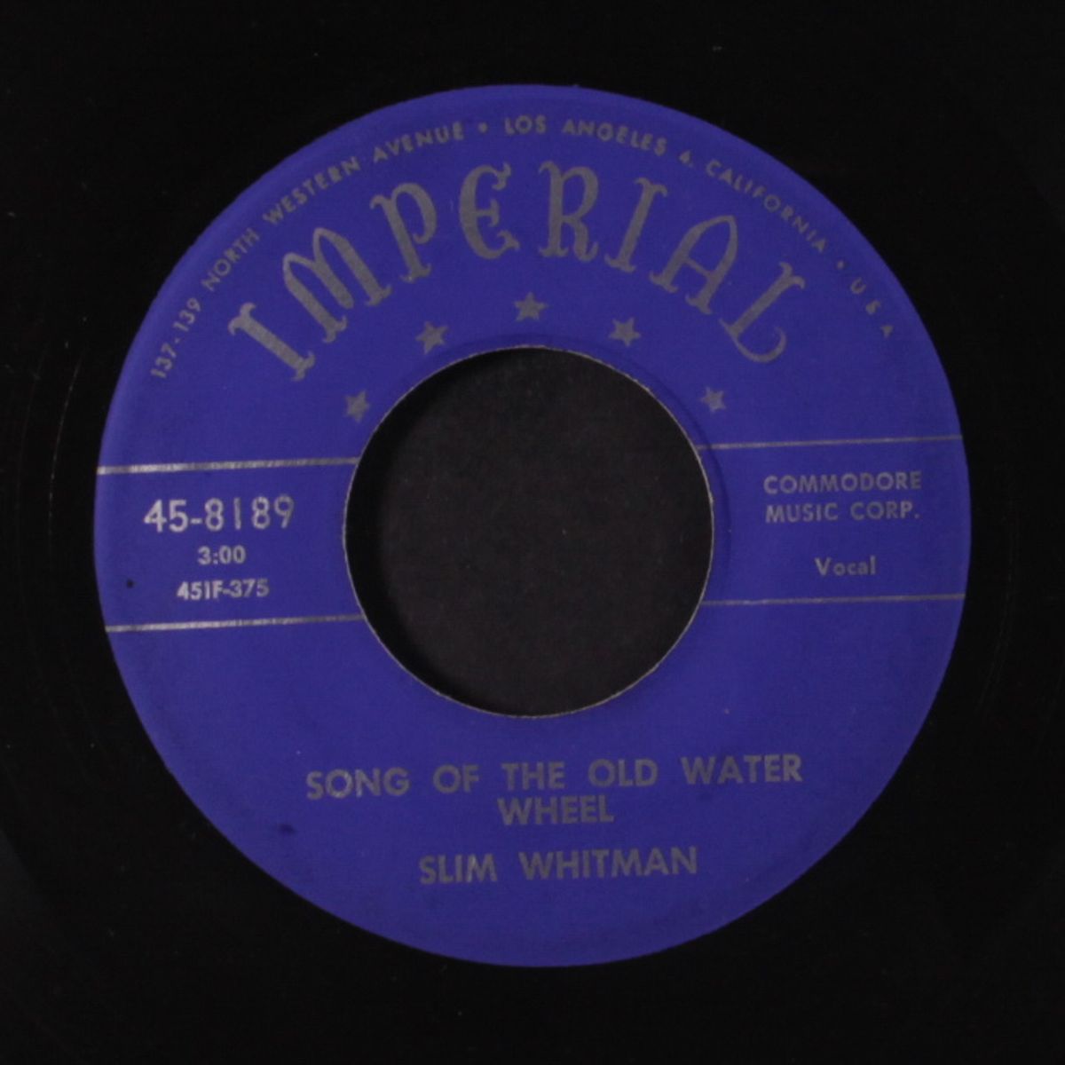 song of the old water wheel by SLIM WHITMAN