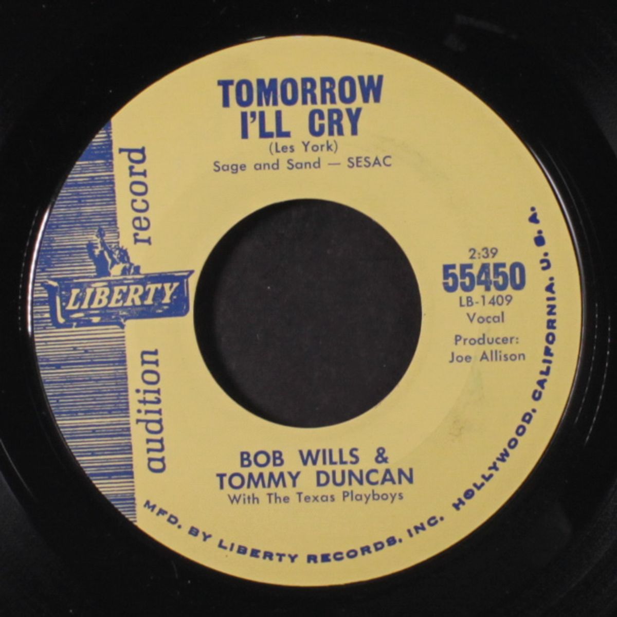 oklahoma gals / tomorrow i'll cry by BOB WILLS & TOMMY DUNCAN