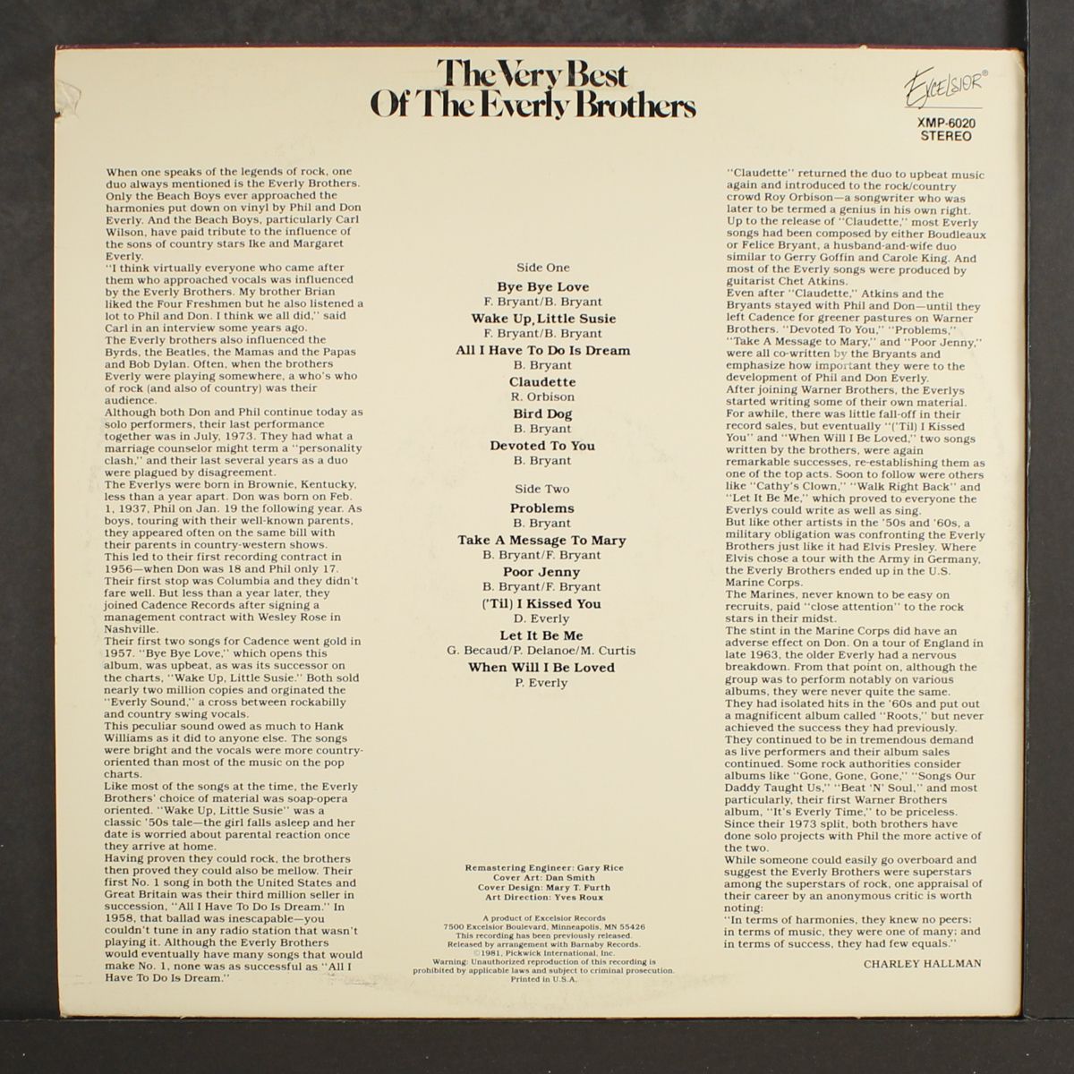 the very best of the everly brothers by EVERLY BROTHERS