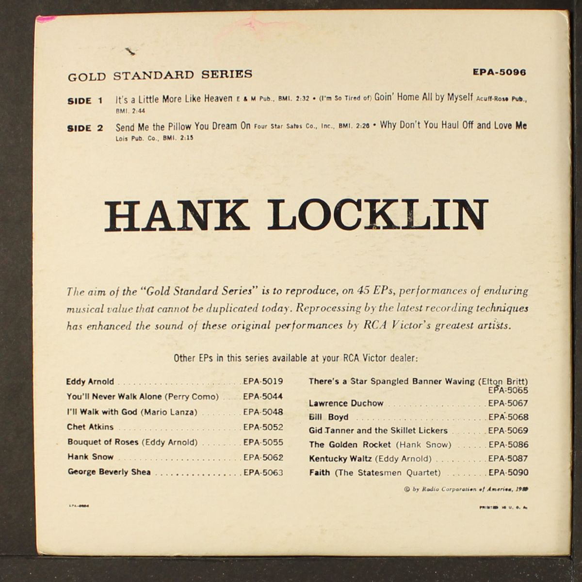 goin' home all by myself + 3 by HANK LOCKLIN