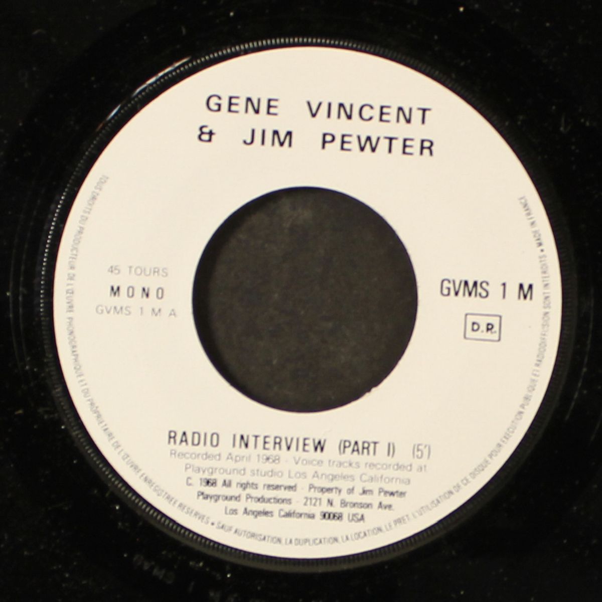 radio interview / part 2 by GENE VINCENT & JIM PEWTER
