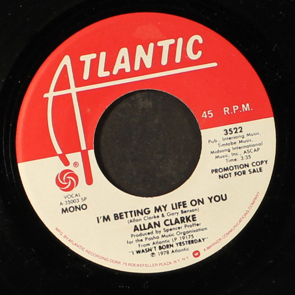 i'm betting my life on you / mono by ALLAN CLARKE