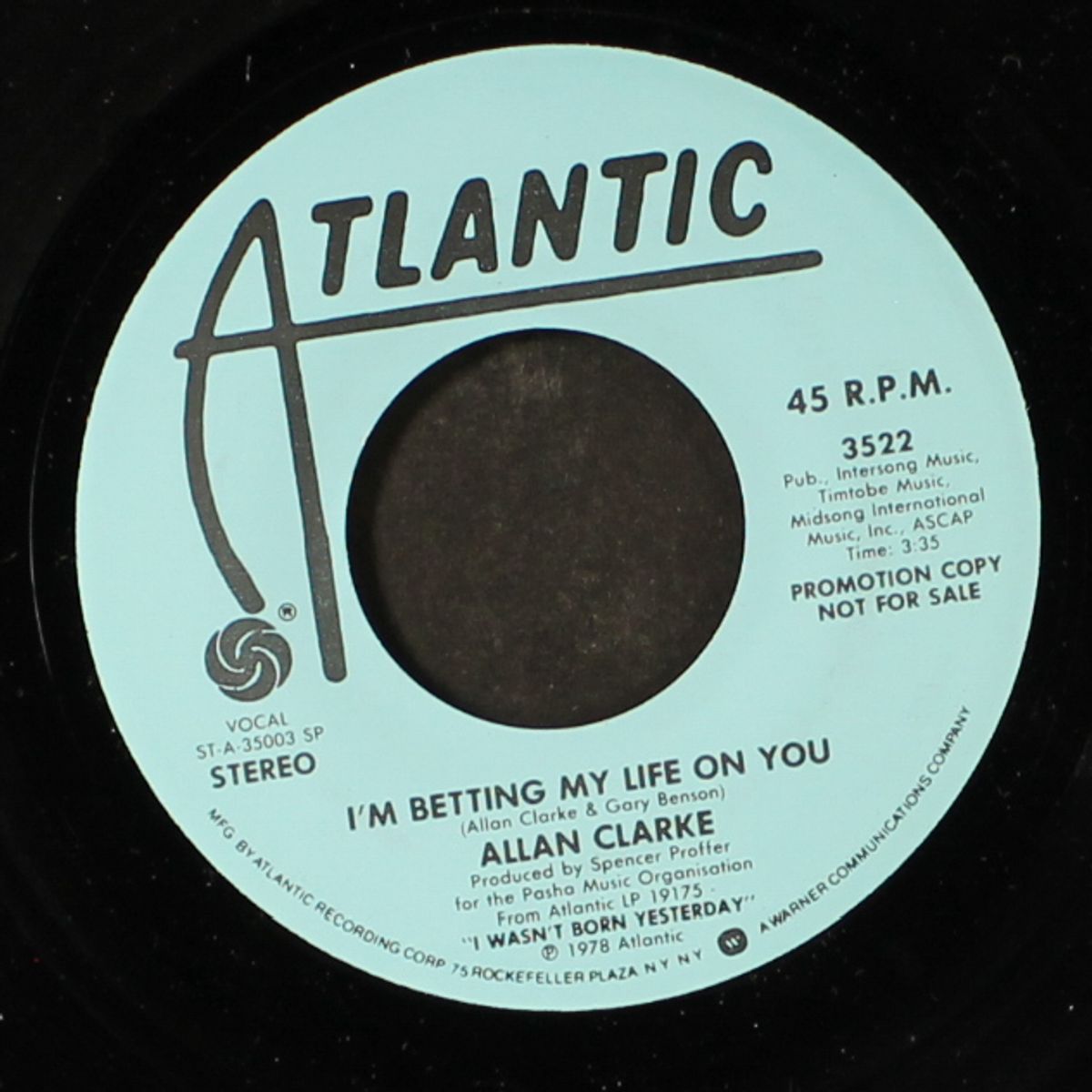 i'm betting my life on you / mono by ALLAN CLARKE