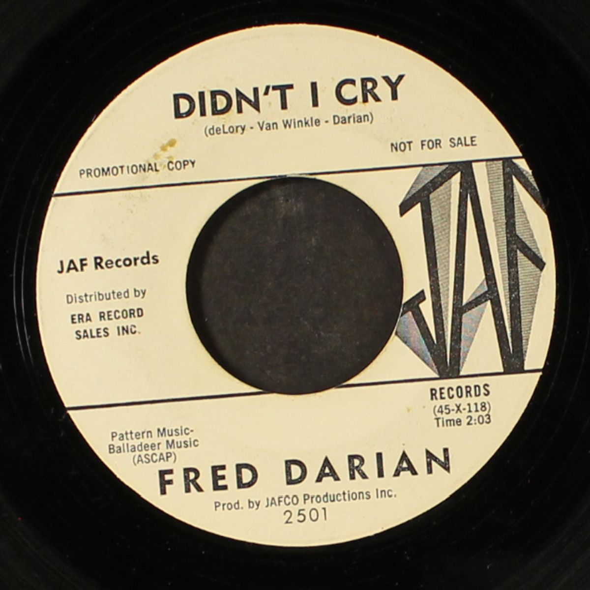 jacobs ladder / didn't i cry by FRED DARIAN