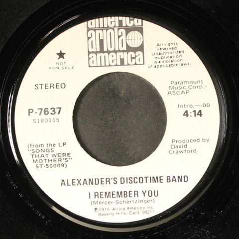 ALEXANDER'S DISCOTIME BAND