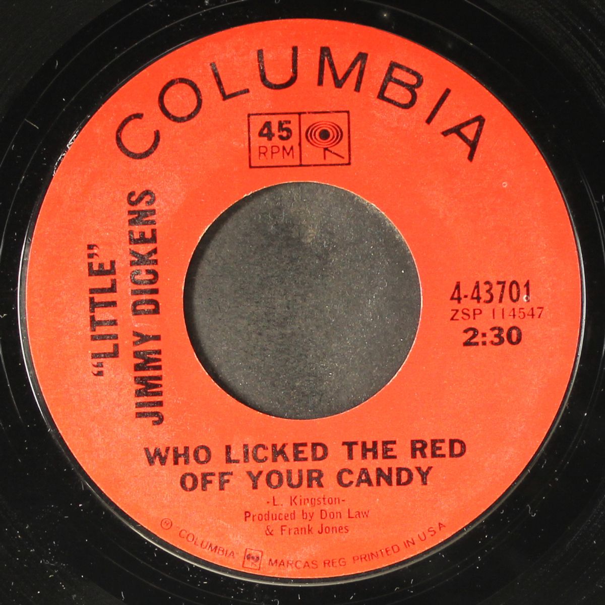 who licked the red off your candy / you don't have time for me by "LITTLE" JIMMY DICKENS