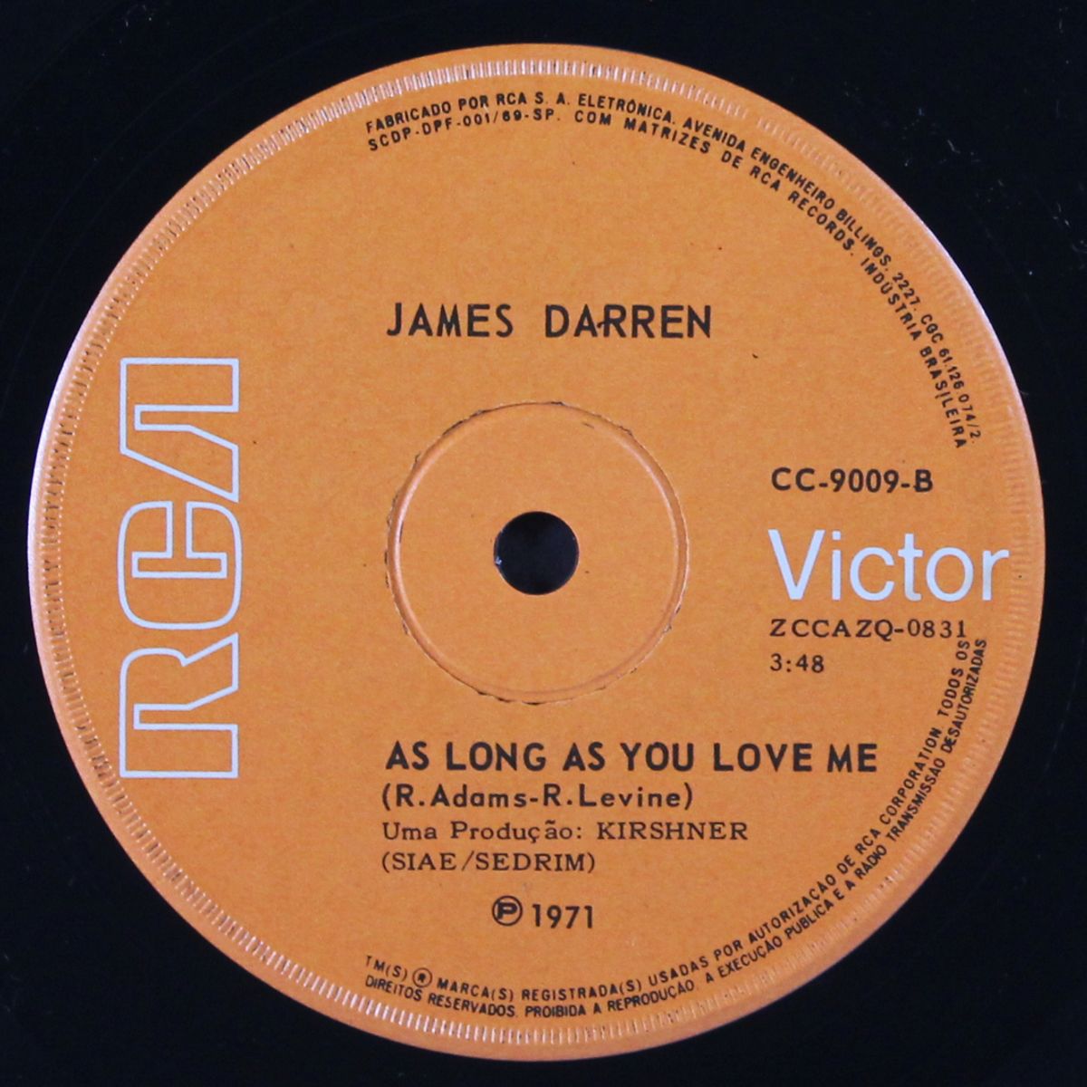 as long as you love me / mammy blue by JAMES DARREN