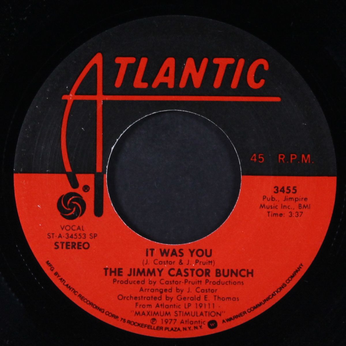 maximum stimulation / it was you by JIMMY CASTOR BUNCH