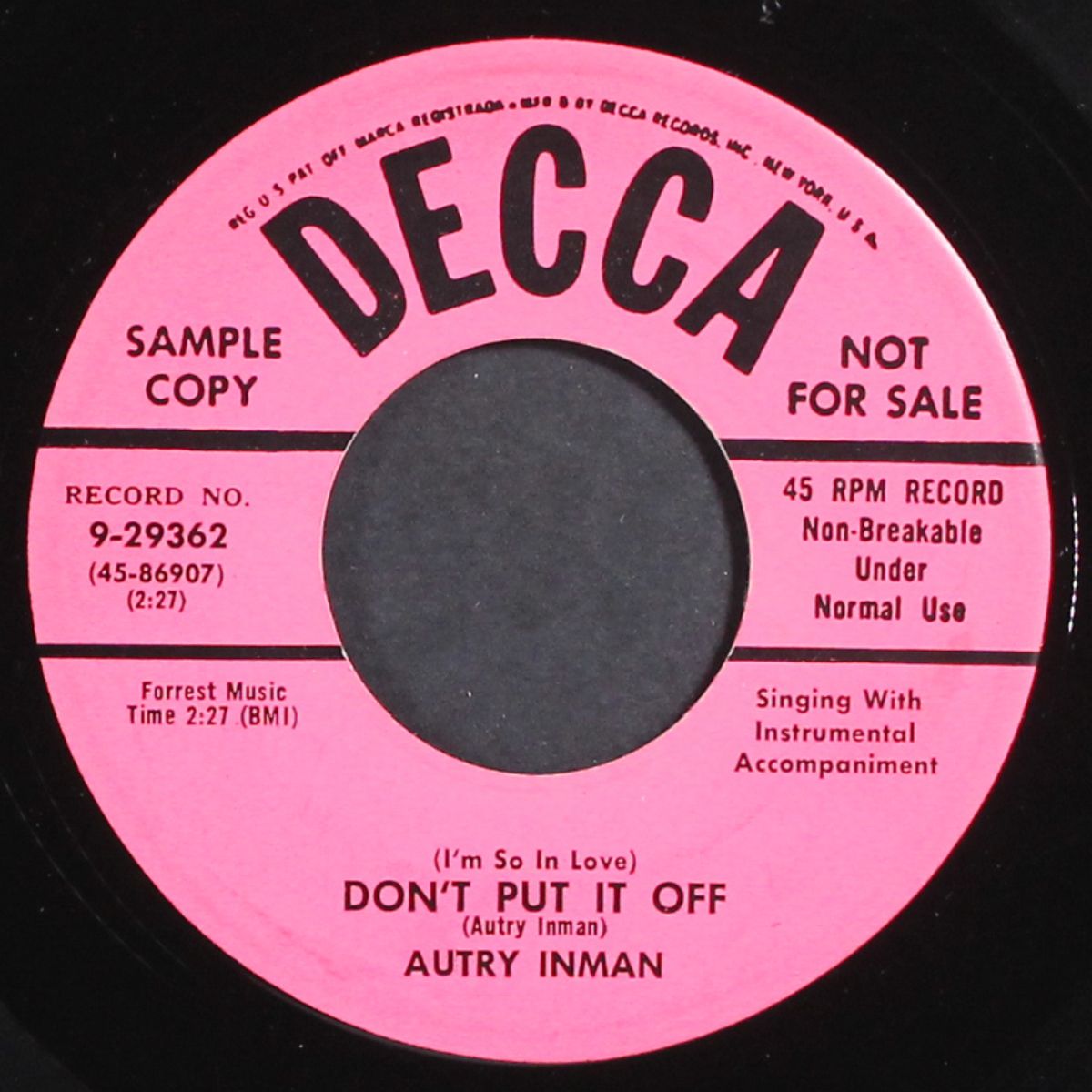 don't put it off by AUTRY INMAN