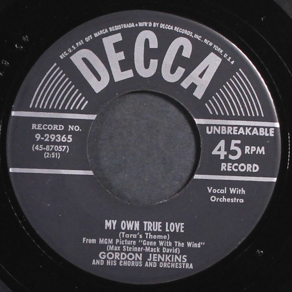 vera cruz / my own true love by GORDON JENKINS