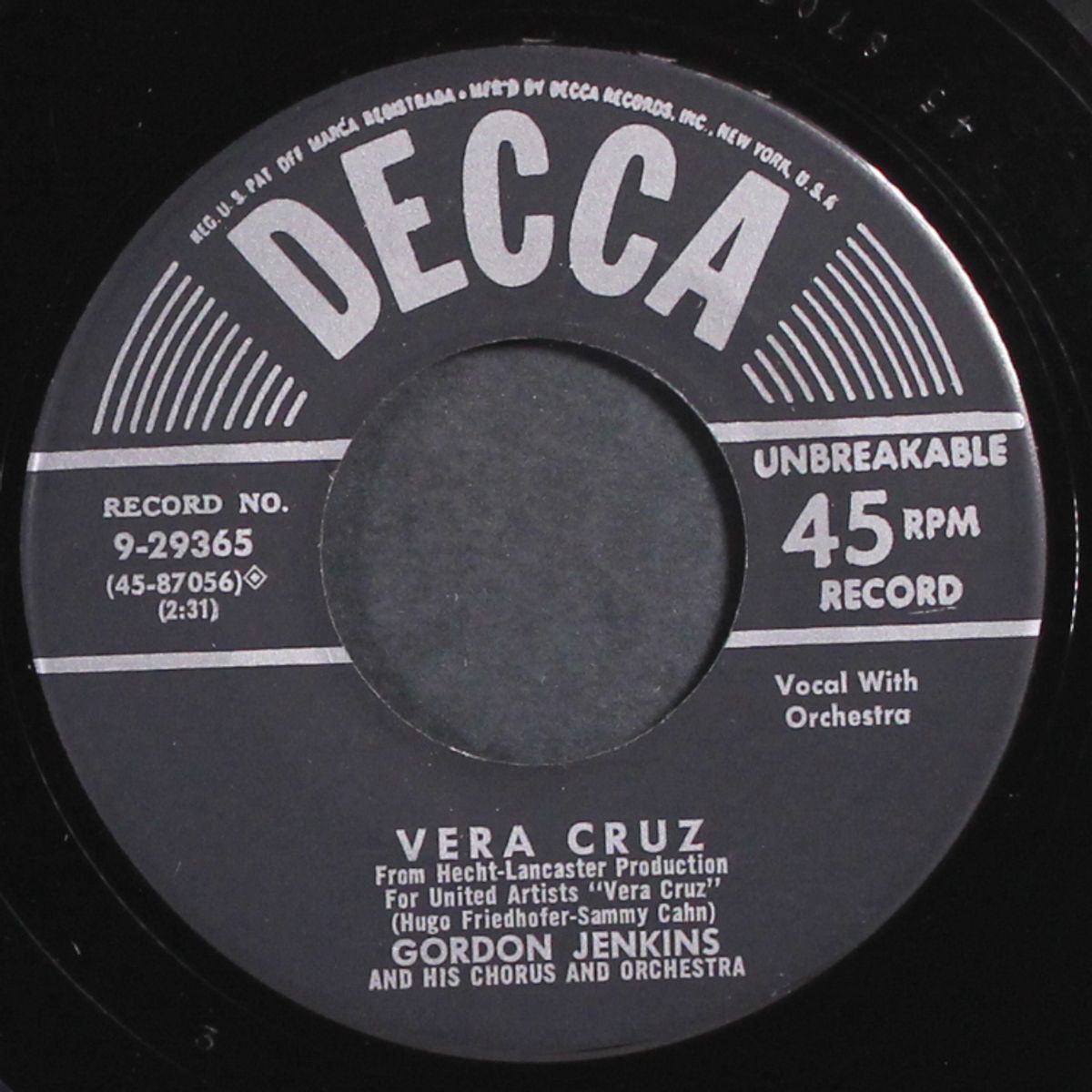 vera cruz / my own true love by GORDON JENKINS