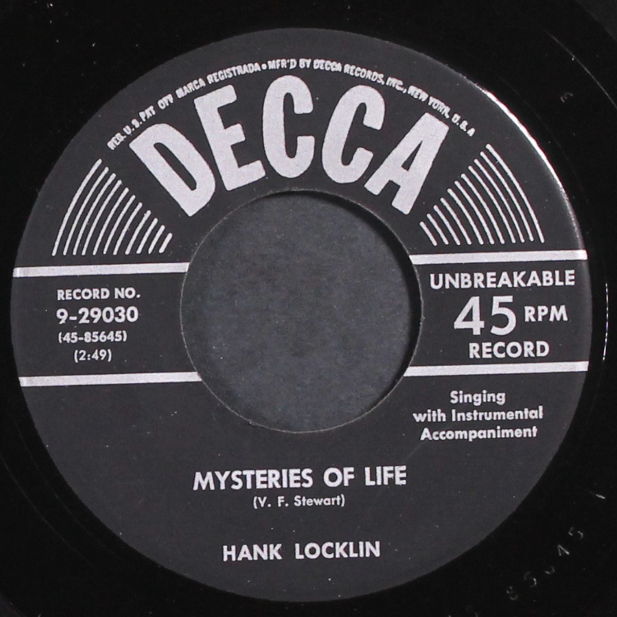 mysteries of life / queen of hearts by HANK LOCKLIN