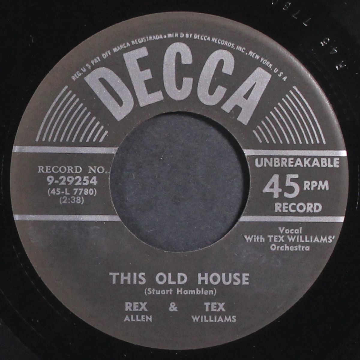 this old house / two texas boys by REX ALLEN