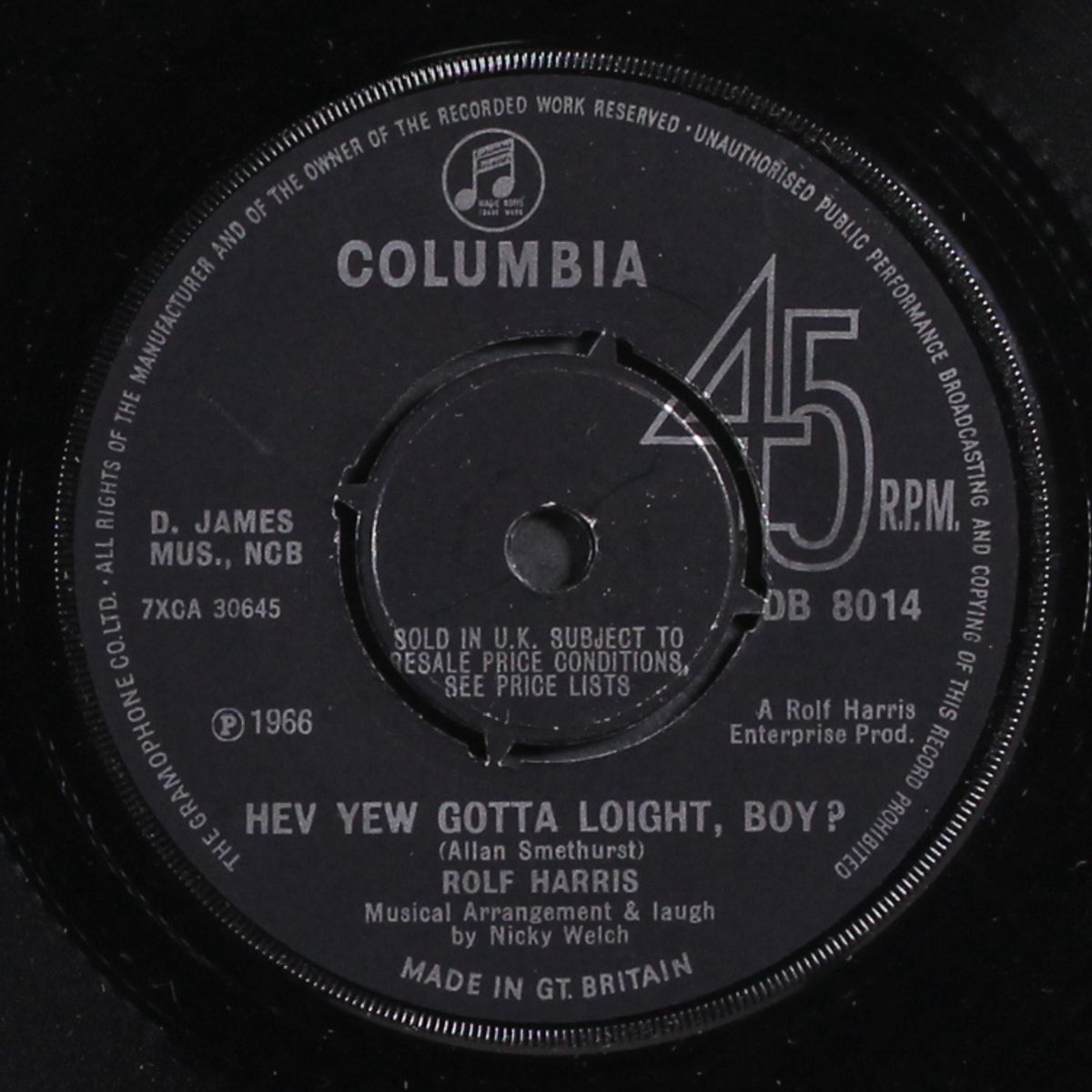 hev yew gotta loight, boy? by ROLF HARRIS