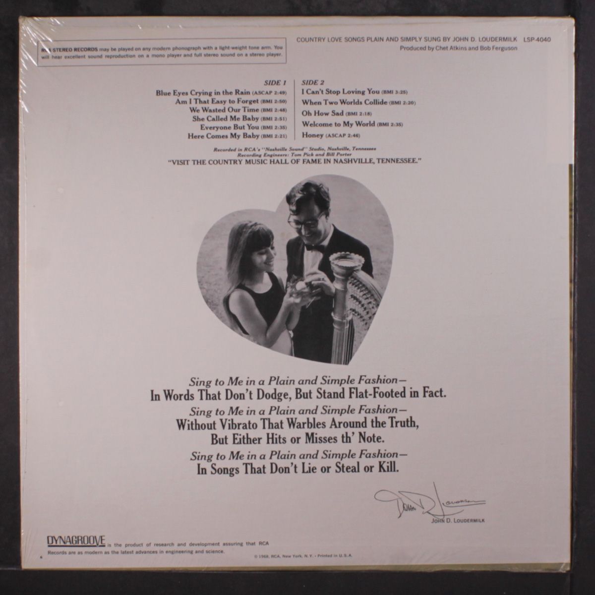 country love songs by JOHN D. LOUDERMILK