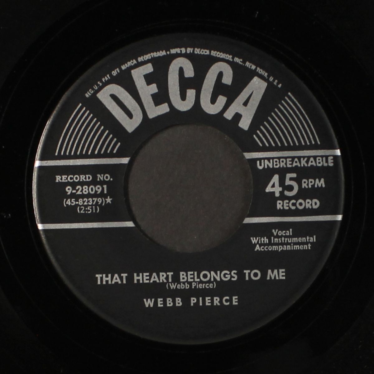 that heart belongs to me by WEBB PIERCE