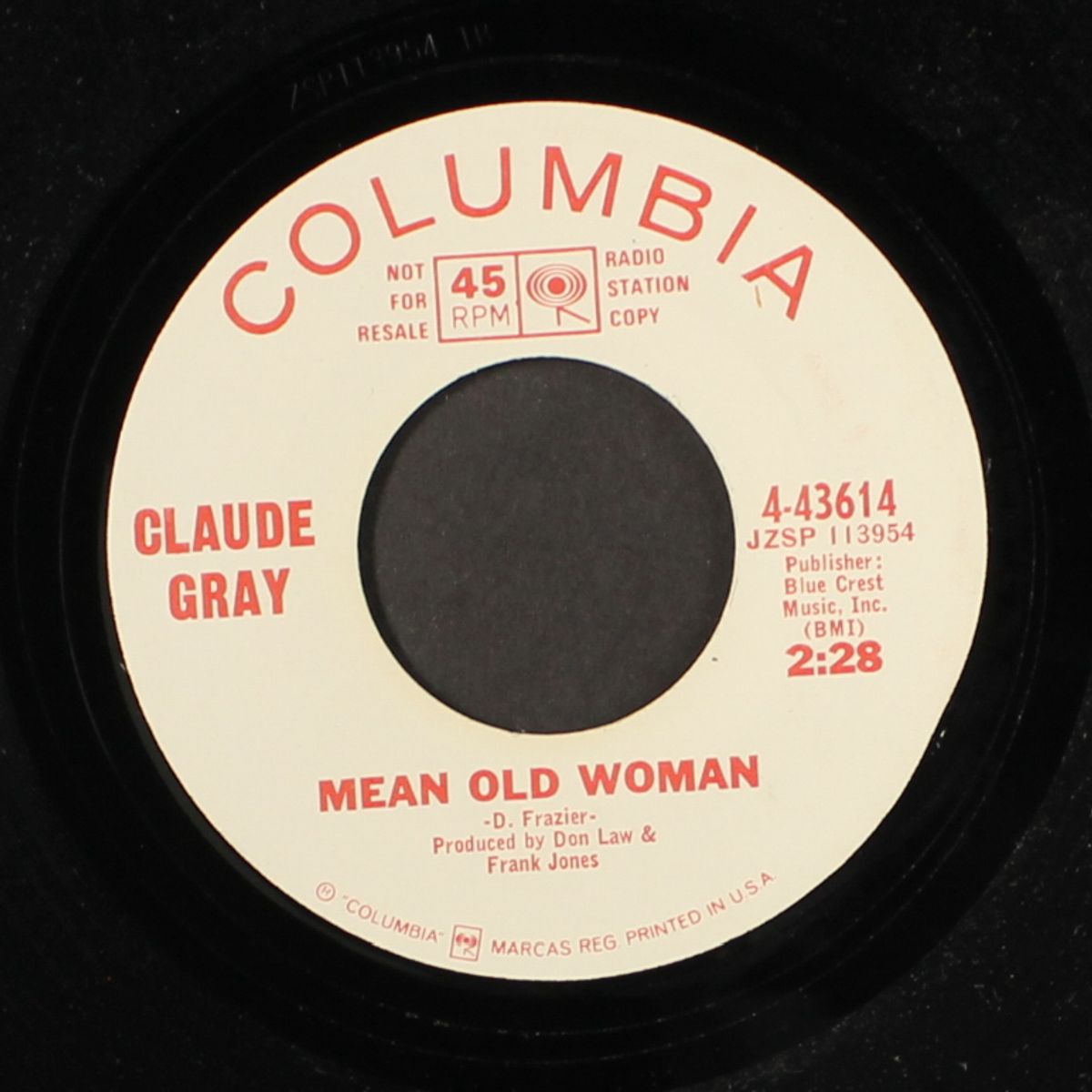 mean old woman / then cry you away by CLAUDE GRAY