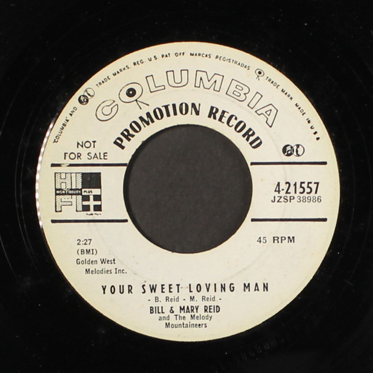 i love him too / your sweet loving man by BILL & MARY REID