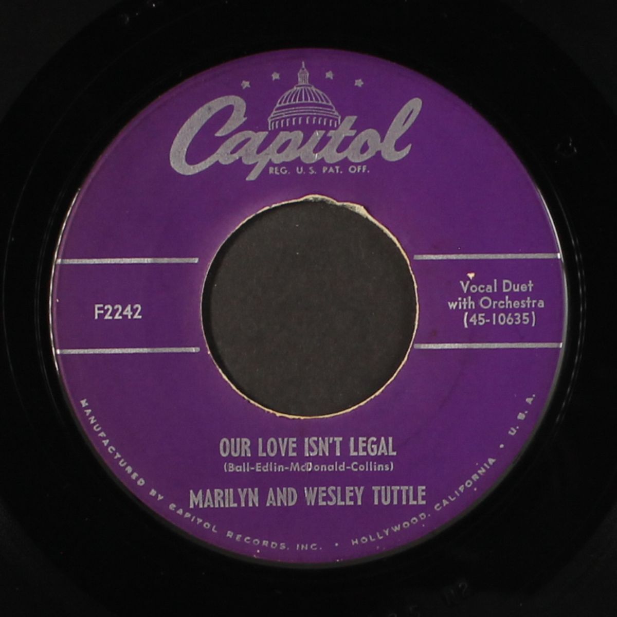our love isn't legal / don't break the sixth commandment by MARILYN & WESLEY TUTTLE
