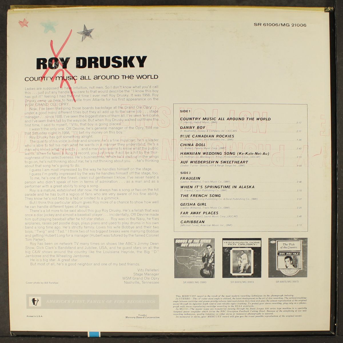 country music all around the world by ROY DRUSKY