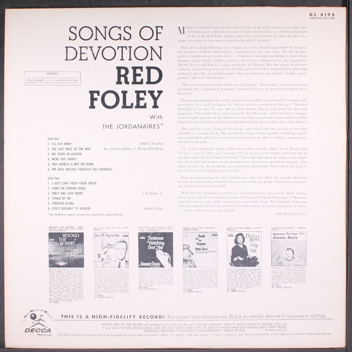 songs of devotion by RED FOLEY