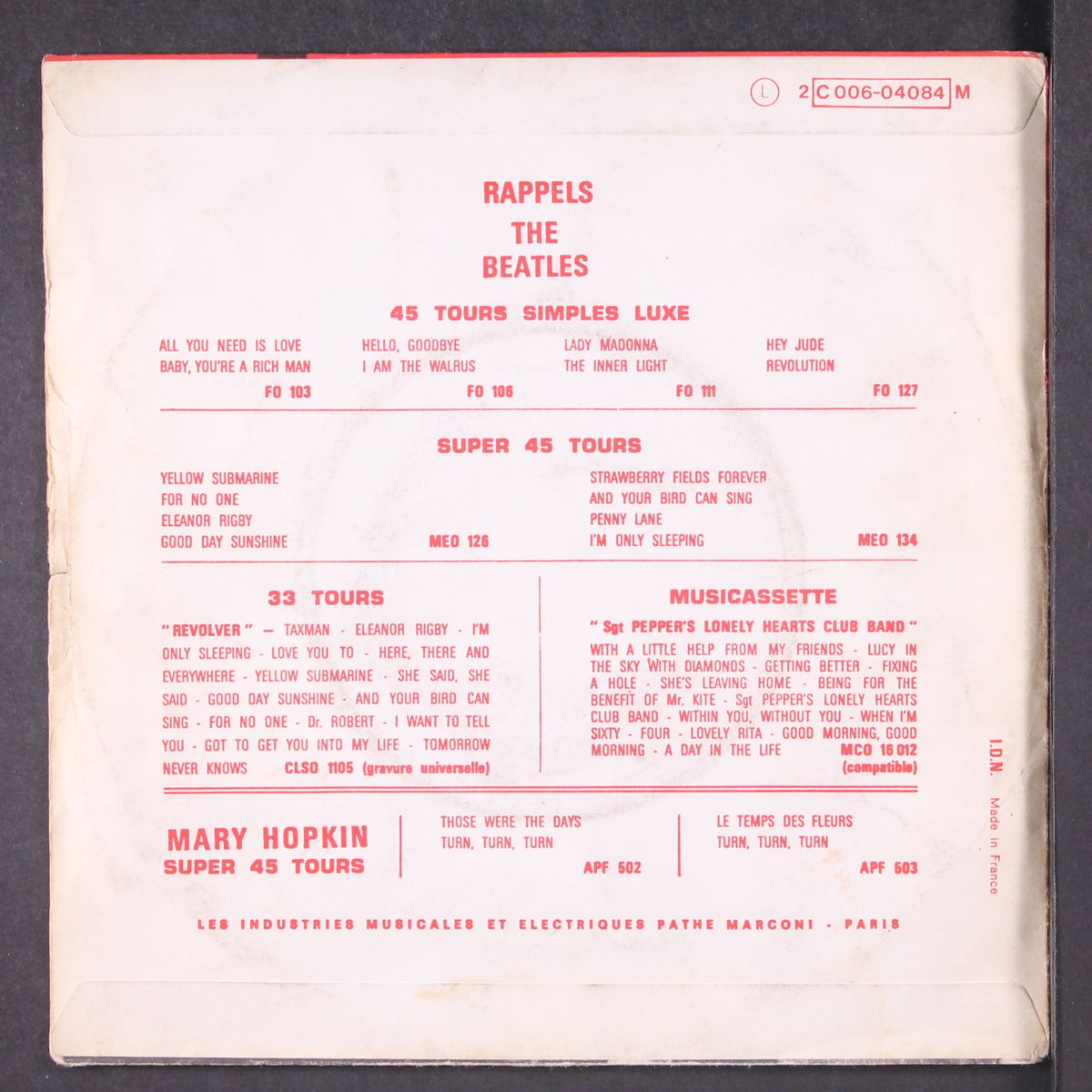 get back / don't let me down by BEATLES (WITH BILLY PRESTON)