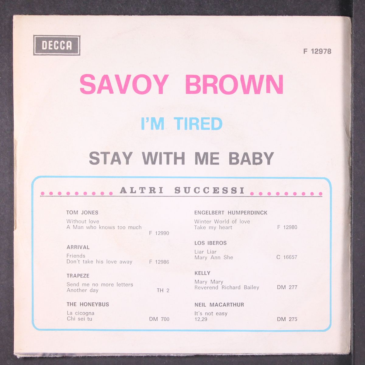 i'm tired / stay with me baby by SAVOY BROWN