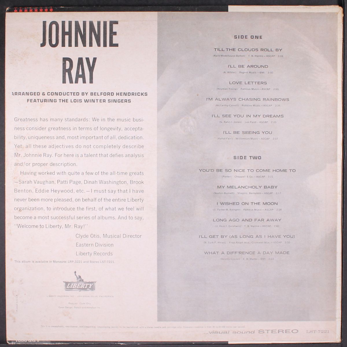 johnnie ray by JOHNNIE RAY