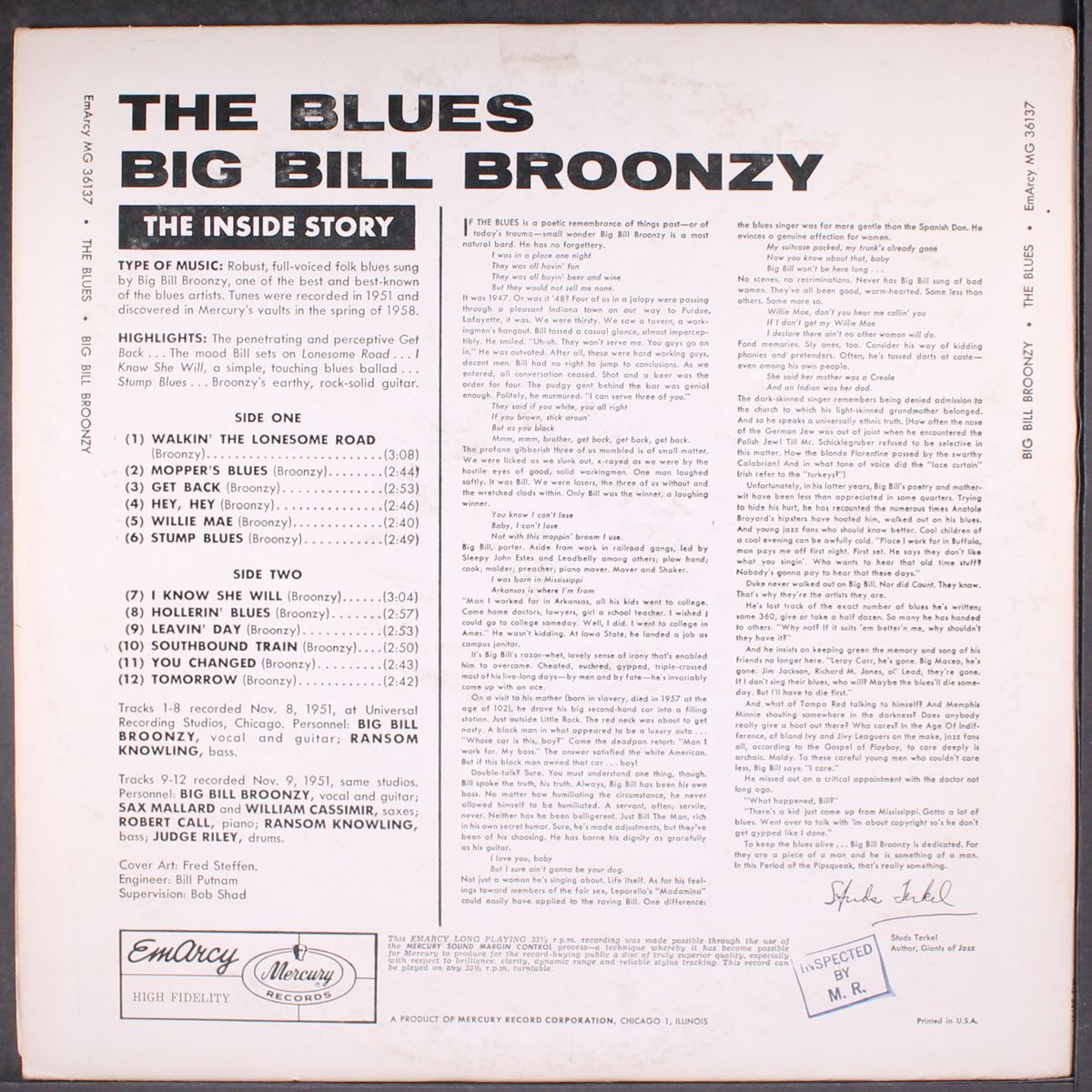 the blues by BIG BILL BROONZY