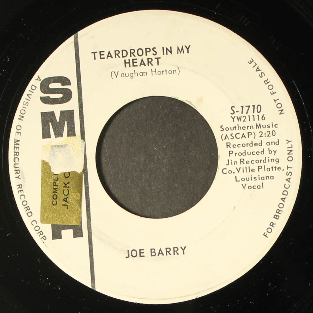 teardrops in my heart by JOE BARRY