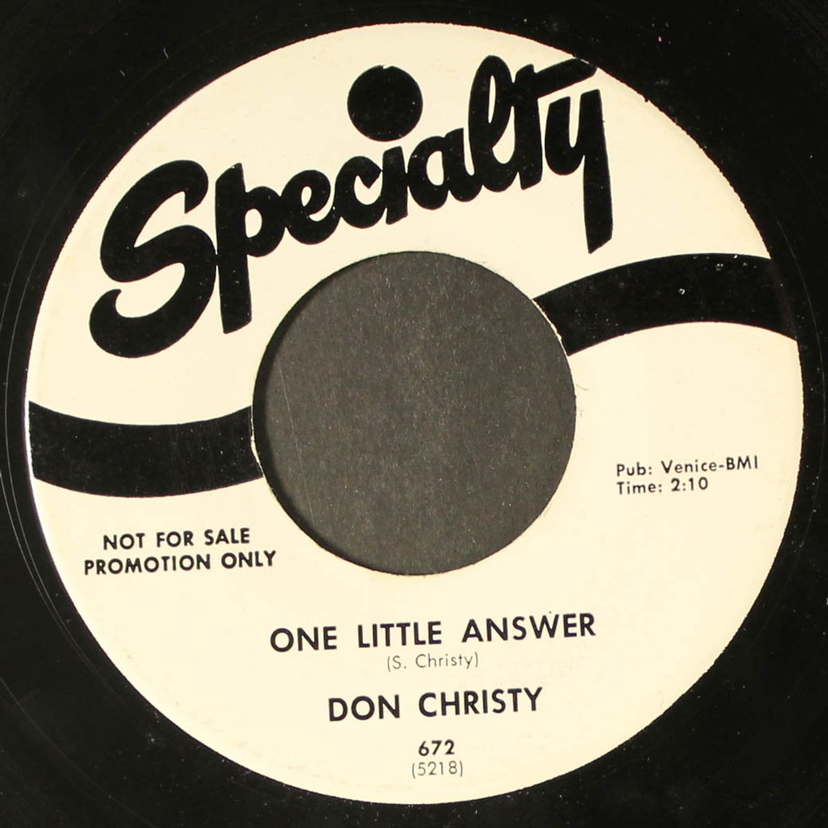 one little answer by DON CHRISTY