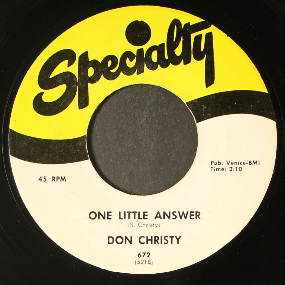 one little answer / wearing black by DON CHRISTY